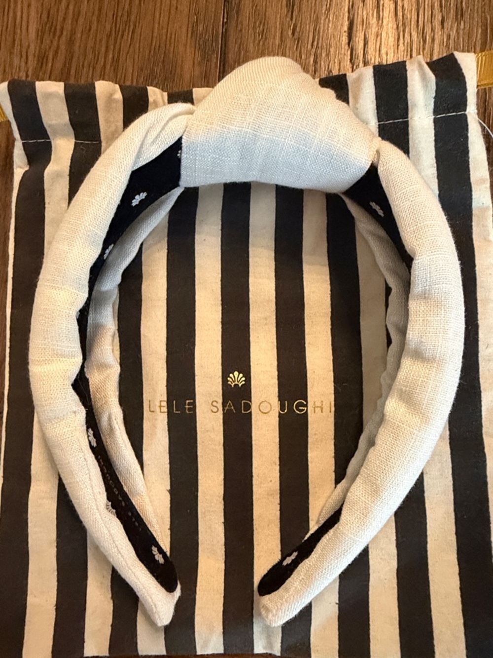 Lele Sadoughi Ivory Knotted Headband